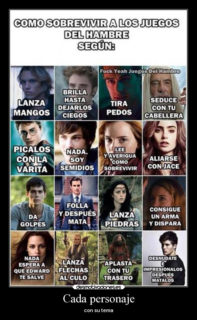 Cada personaje - con su tema