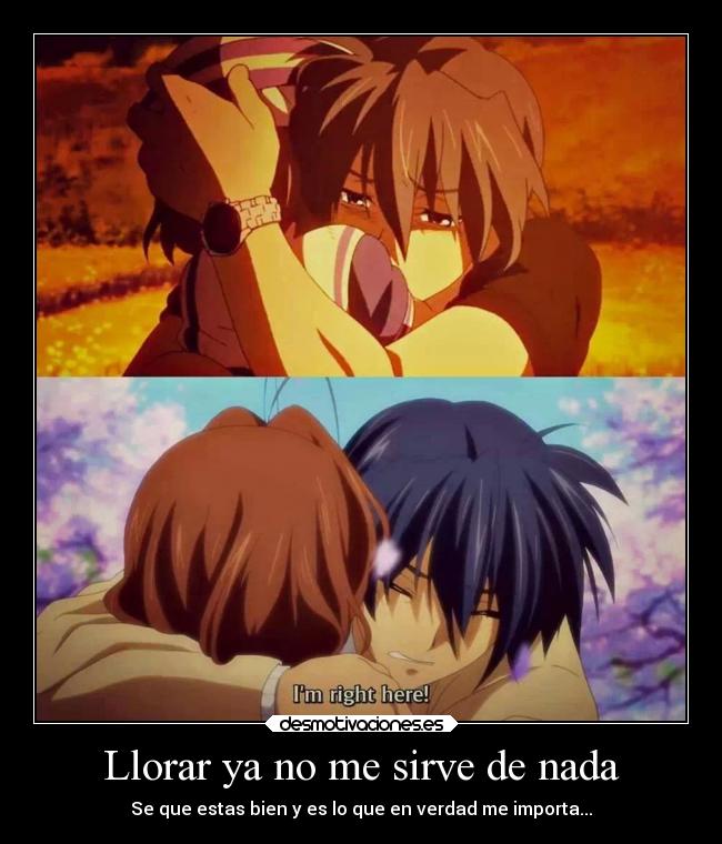 Llorar ya no me sirve de nada - Se que estas bien y es lo que en verdad me importa...