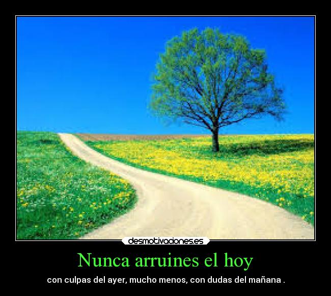 Nunca arruines el hoy -