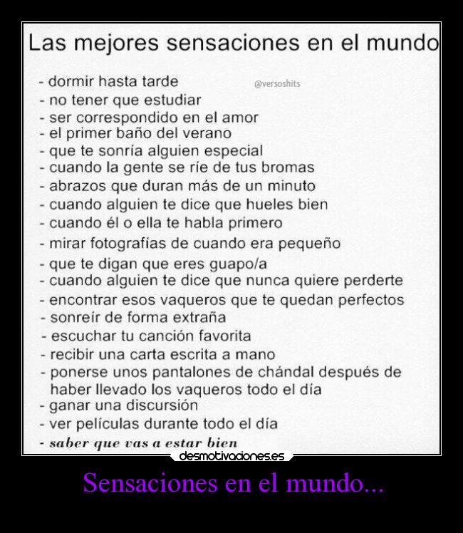 Sensaciones en el mundo... - 
