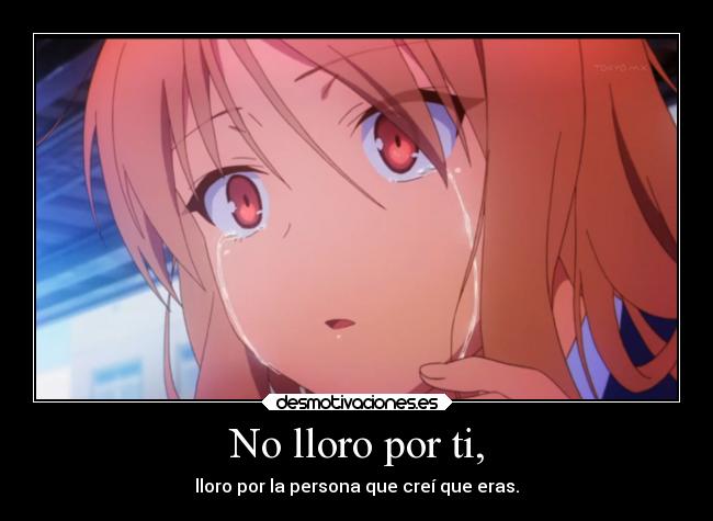 No lloro por ti, - lloro por la persona que creí que eras.