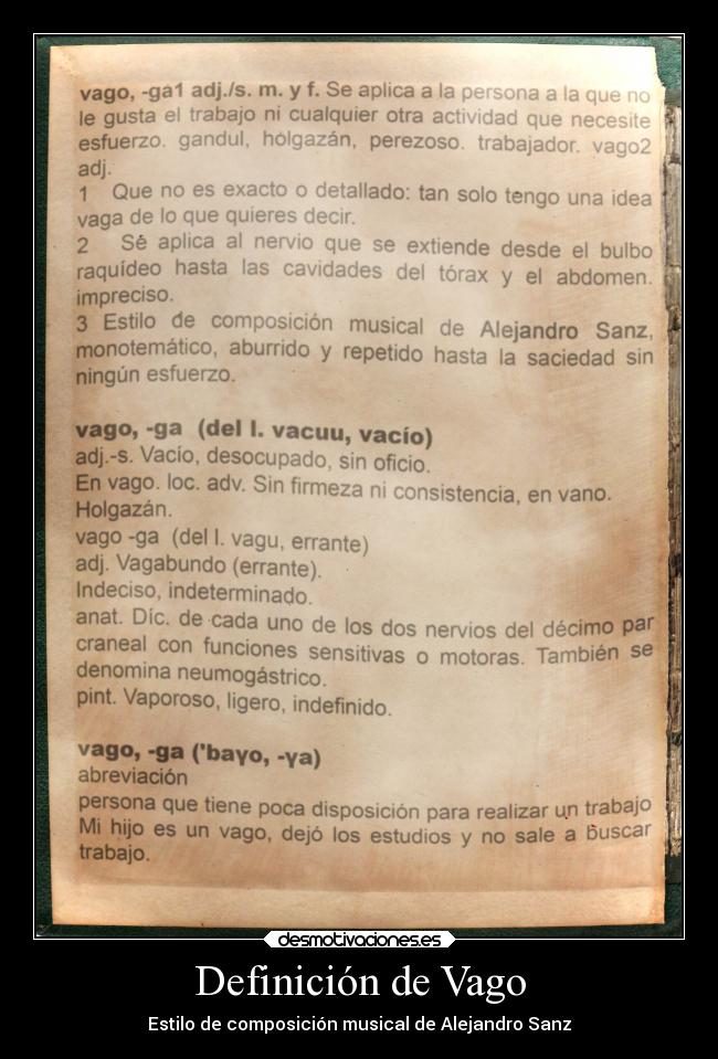 Definición de Vago - 