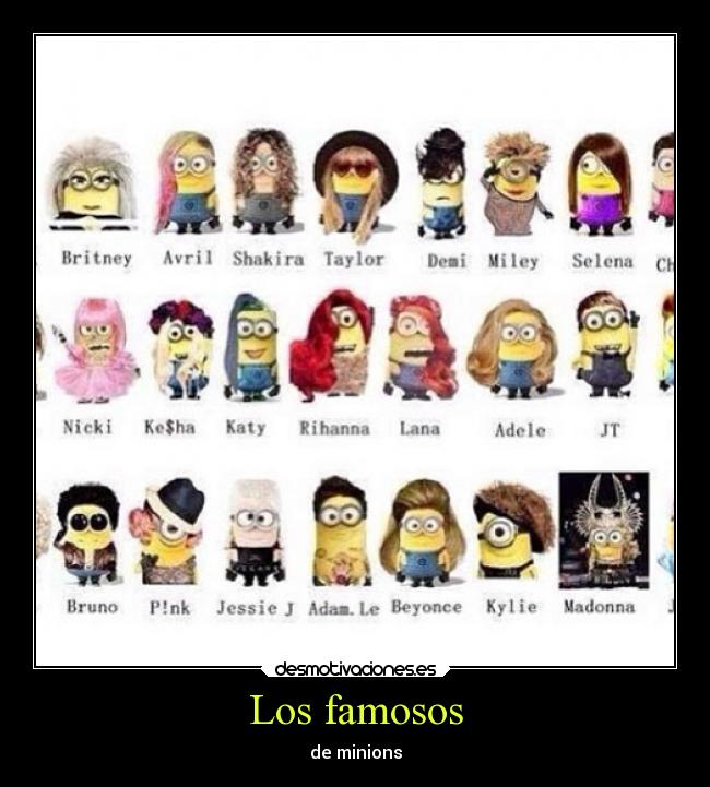 carteles musica famosos minions desmotivaciones