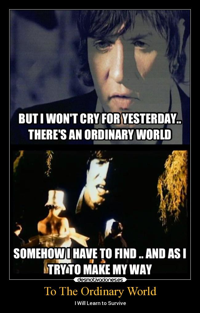 To The Ordinary World - I Will Learn to Survive