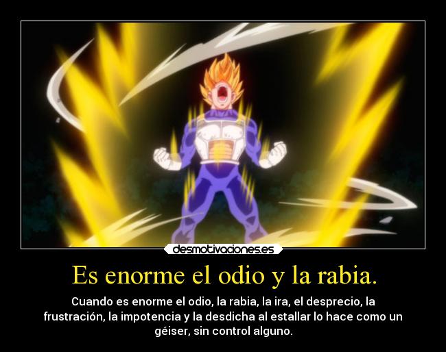 Es enorme el odio y la rabia. -