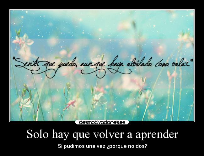 Solo hay que volver a aprender - Si pudimos una vez ¿porque no dos?