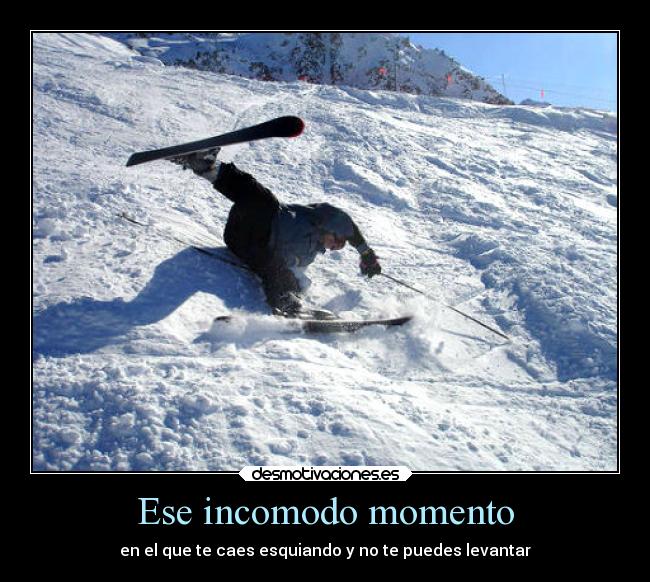 Ese incomodo momento - en el que te caes esquiando y no te puedes levantar