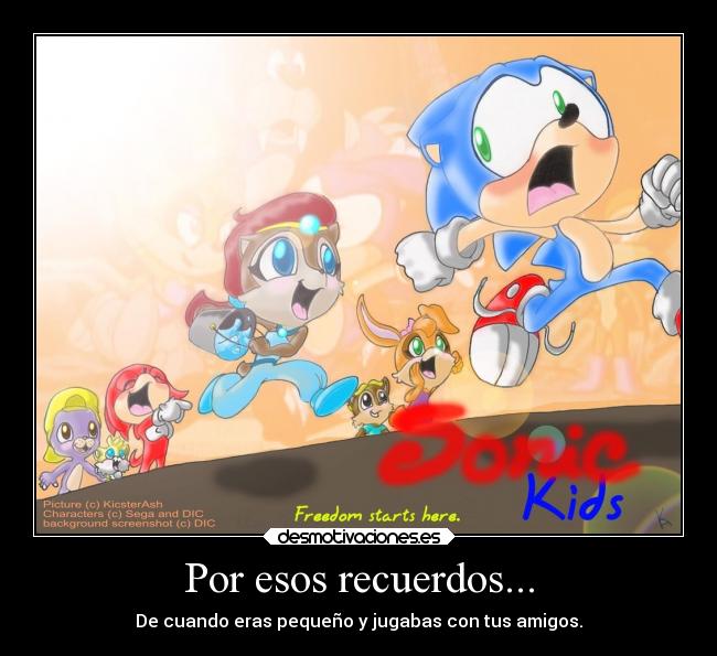 carteles recuerdos infancia sonic antonie bunnie rabbot rotor sally acorn knuckles desmotivaciones