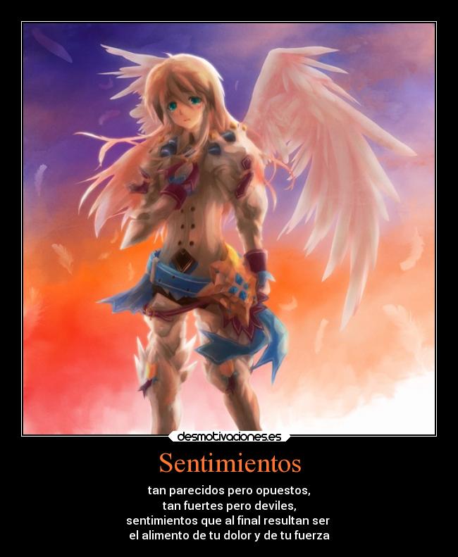 carteles sentimientos sentimientos anime elsword game chung iron paladin alimento desmotivaciones