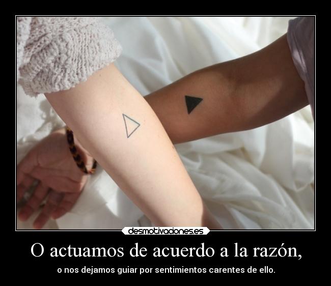 O actuamos de acuerdo a la razón, -