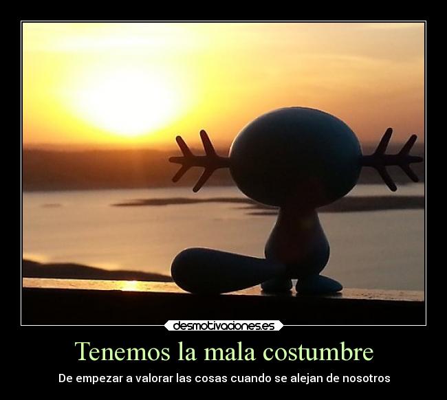 Tenemos la mala costumbre - De empezar a valorar las cosas cuando se alejan de nosotros