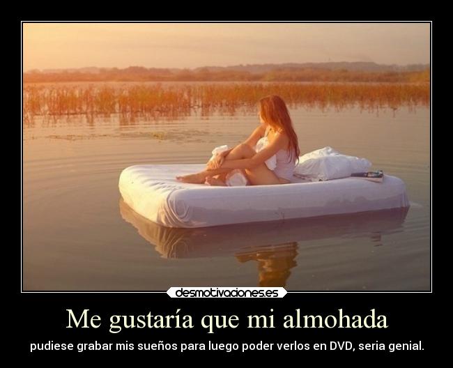 Me gustaría que mi almohada - pudiese grabar mis sueños para luego poder verlos en DVD, seria genial.