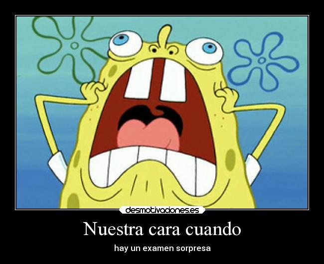 Nuestra cara cuando - hay un examen sorpresa