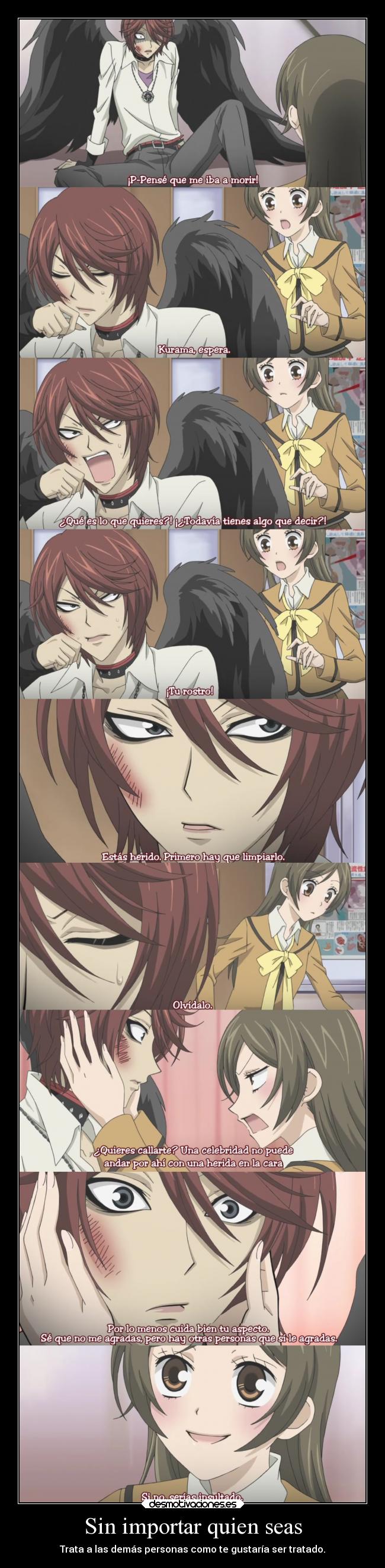 carteles vida anime importar quien ser persona tratar bien demas tratado ejemplo raptorhunters desmotivaciones