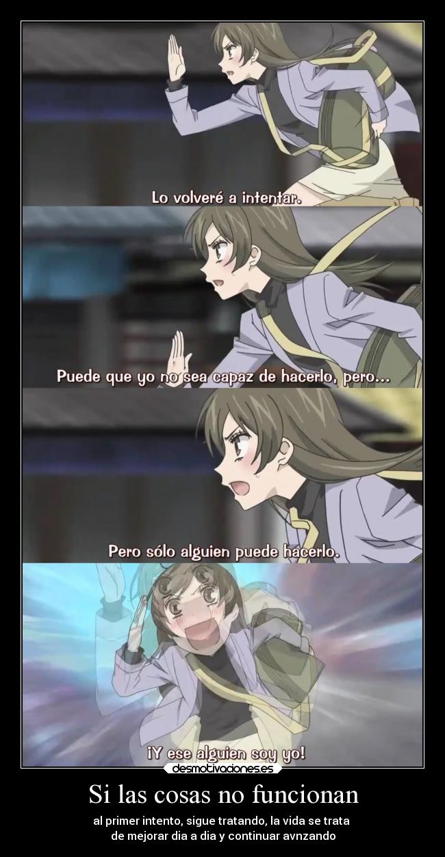 carteles vida anime cosa funcionar primera vez tratar nuevo mejorar dia camino raptorhunters desmotivaciones