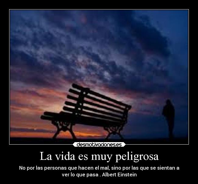 La vida es muy peligrosa - No por las personas que hacen el mal, sino por las que se sientan a
ver lo que pasa . Albert Einstein