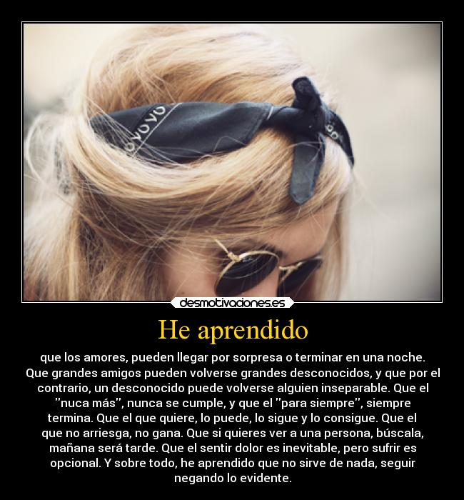 He aprendido -