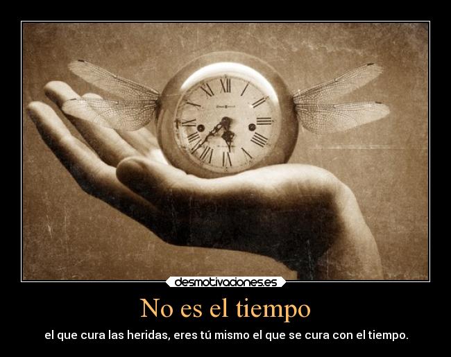 No es el tiempo - el que cura las heridas, eres tú mismo el que se cura con el tiempo.