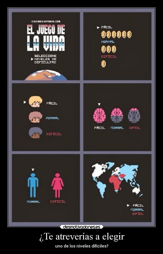 ¿Te atreverías a elegir - uno de los niveles difíciles?