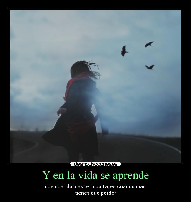 Y en la vida se aprende -