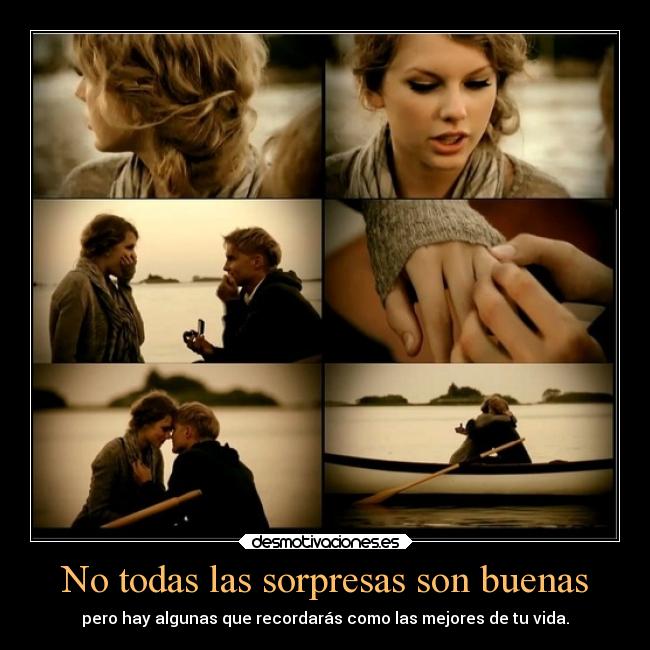 carteles vida sorpresas taylor swift mine video desmotivaciones
