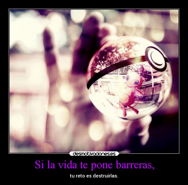Si la vida te pone barreras, - tu reto es destruirlas.
