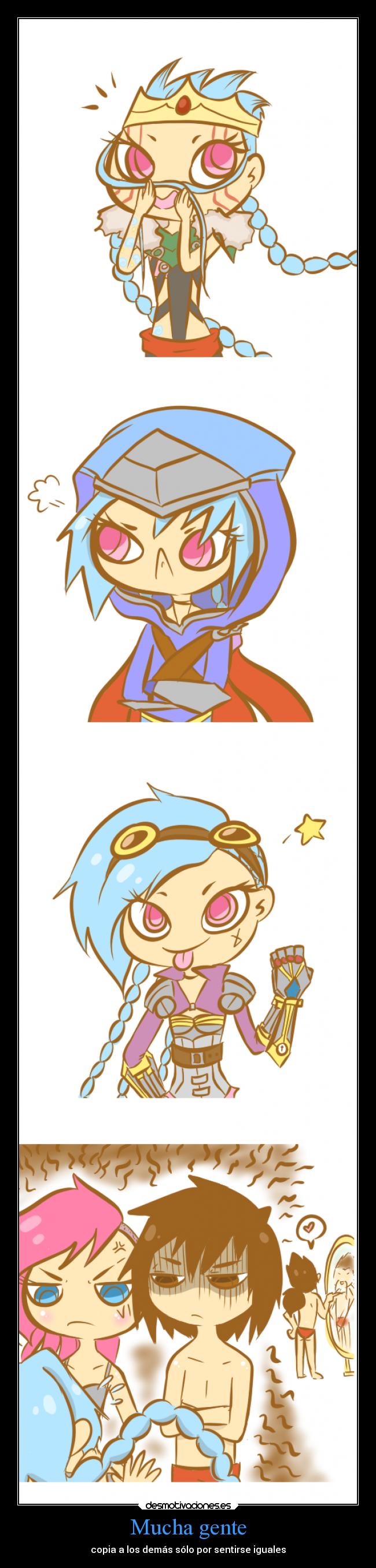 Mucha gente - copia a los demás sólo por sentirse iguales