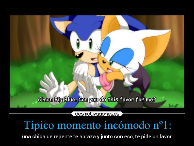carteles abrazos videojuegos mujer desmotivaciones sonic rouge the bat estorciona con voz sensual ejercitodem desmotivaciones