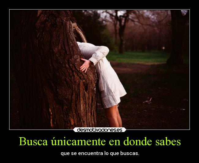 Busca únicamente en donde sabes - 