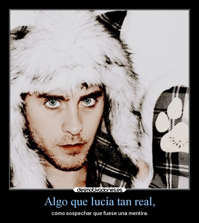 Algo que lucía tan real, - cómo sospechar que fuese una mentira.