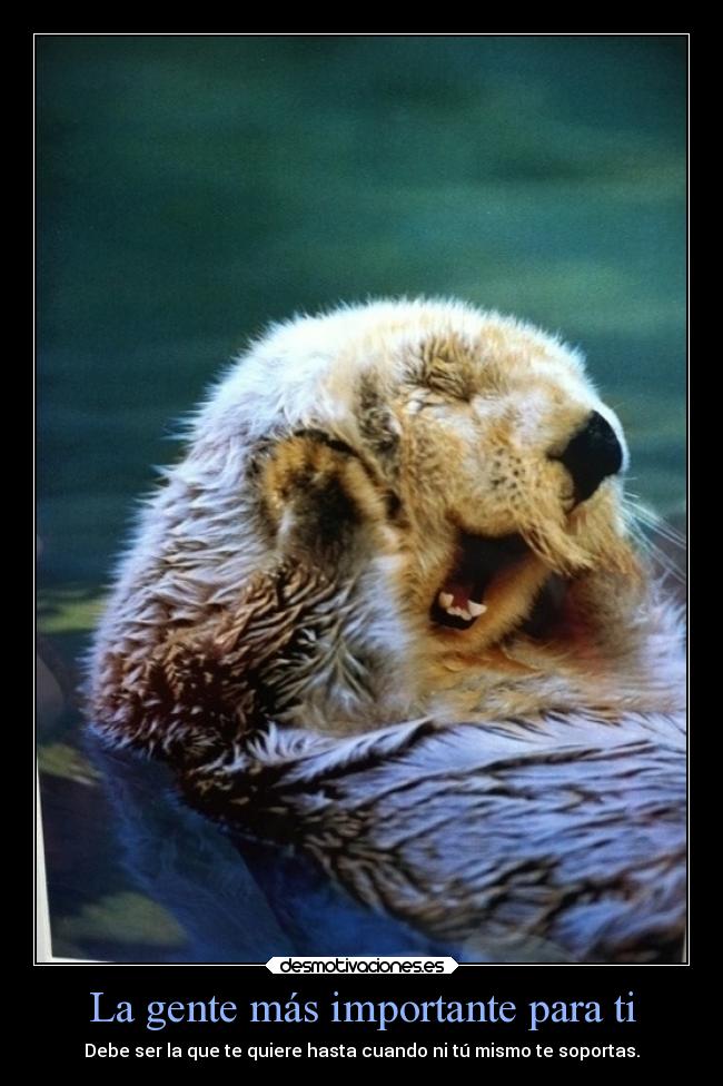 La gente más importante para ti - Debe ser la que te quiere hasta cuando ni tú mismo te soportas.