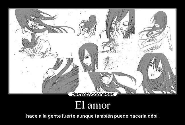 carteles amor anime manga fairy tail erza titania scarlet desmotivaciones