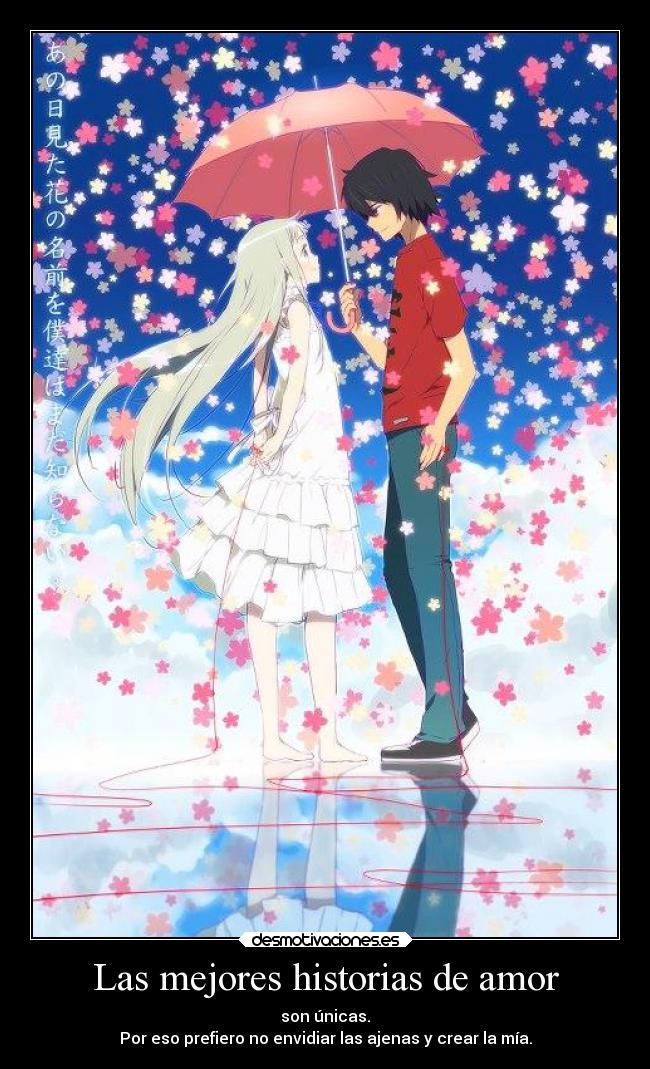 carteles amor anime historia amor anohana menma jintan desmotivaciones