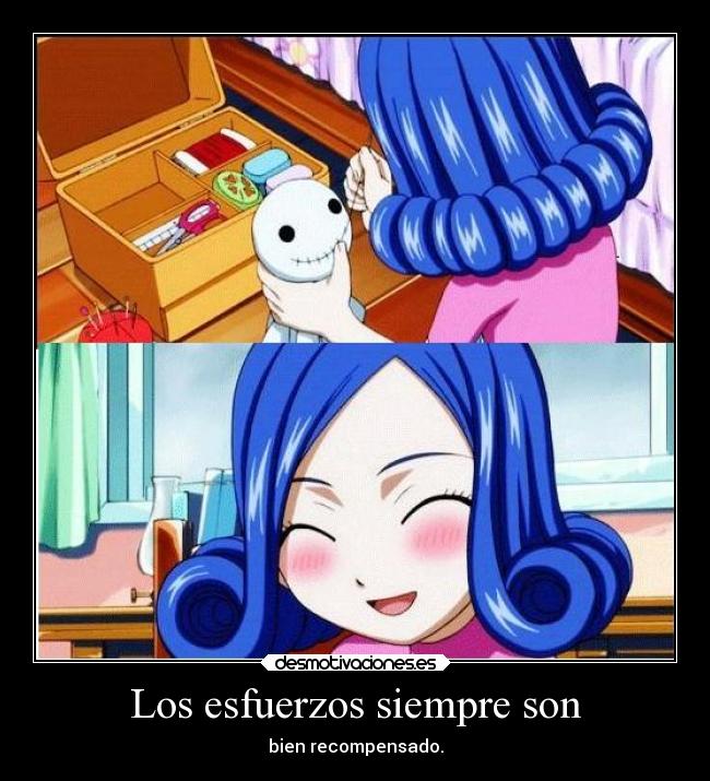 carteles anime fairy tail juvia large manga render fover esfuezo recompensa desmotivaciones