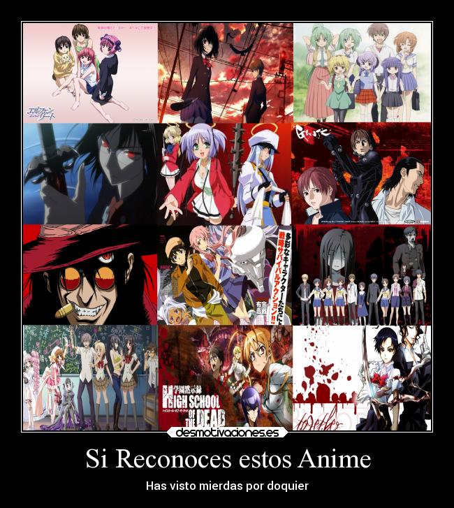 carteles anime anime gore elfen lied another higurashi bloodc mirai nikki kore zombie desu high school dead desmotivaciones