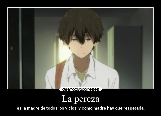 carteles anime hyouka houtarou oreki desmotivaciones