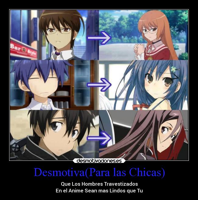 carteles anime kirito shido keima twgok swordartonline datealive travestizados mas lindos quetu chicas desmotivaciones