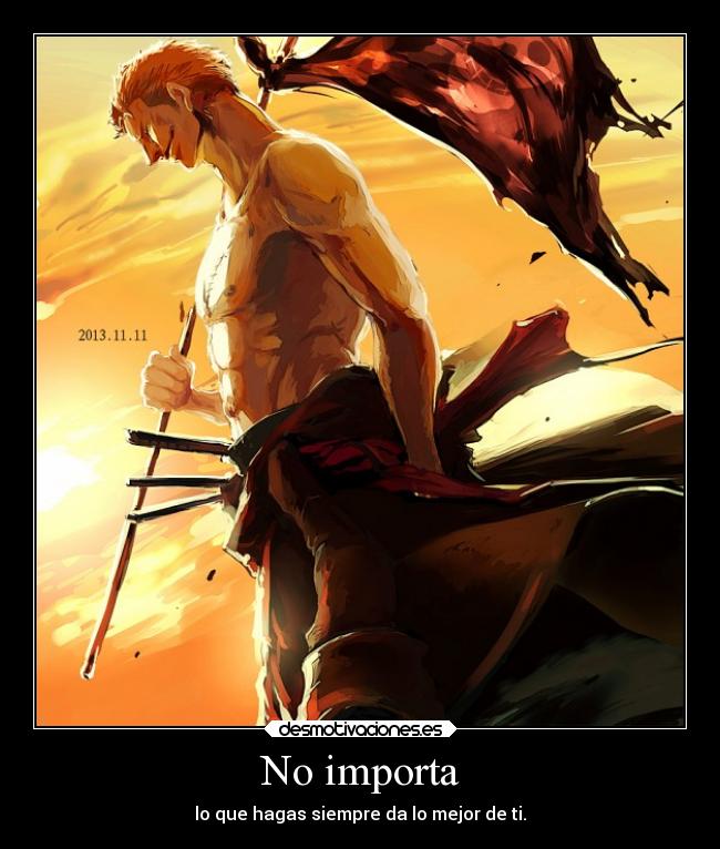 carteles anime one piece zoro roronoa desmotivaciones