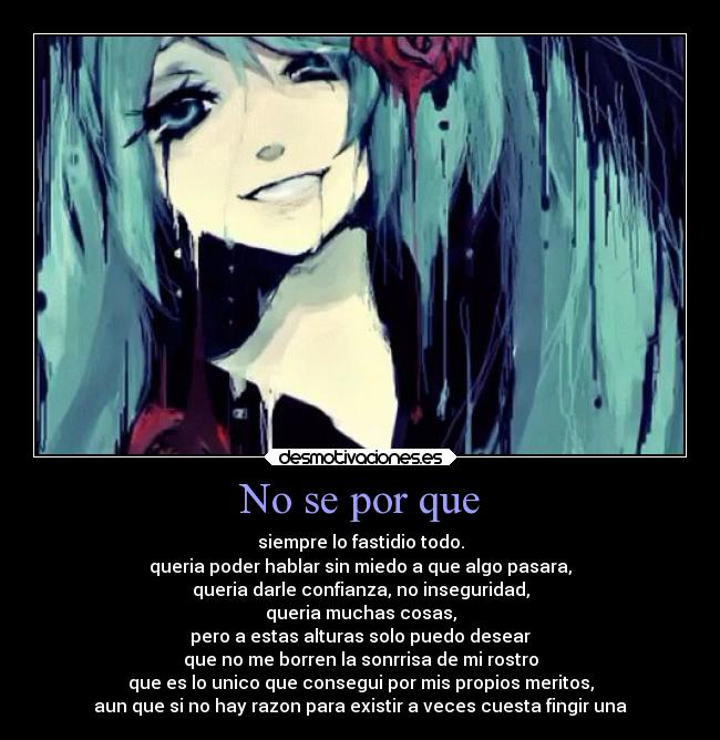 carteles anime smile pain vocaloid desmotivaciones