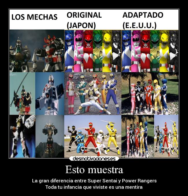 Esto muestra - La gran diferencia entre Super Sentai y Power Rangers
Toda tu infancia que viviste es una mentira