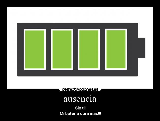 ausencia - Sin ti!
Mi batería dura mas!!!