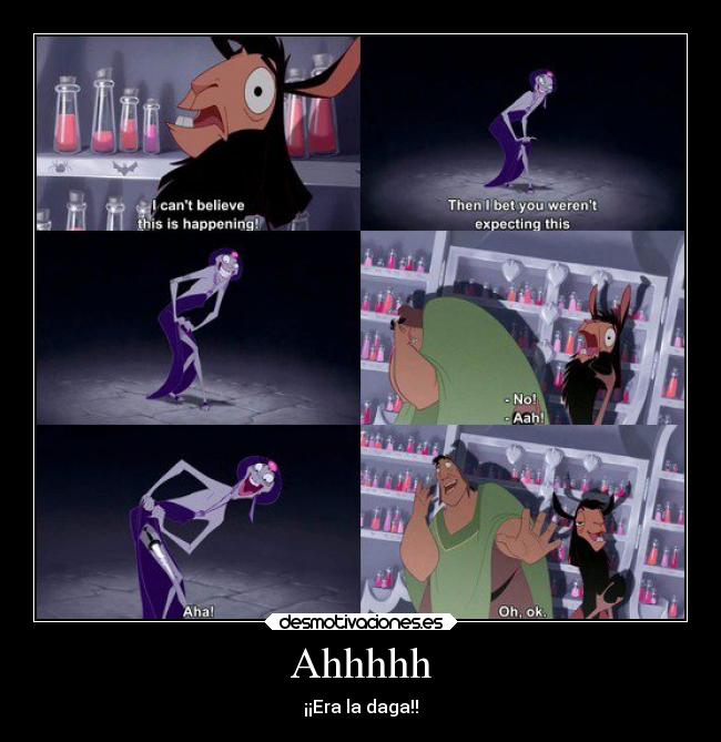 carteles chiste elemperadorysuslocuras yzma pacha kuzko desmotivaciones