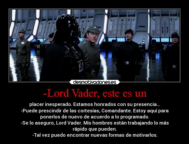 carteles cine frases star wars retorno del jedi darth vader moff jerjerrod desmotivaciones
