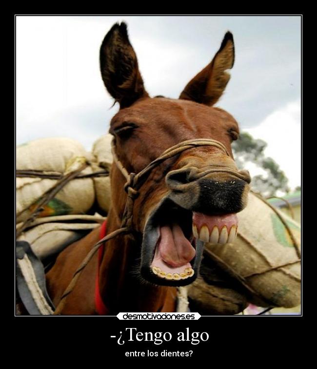 -¿Tengo algo - entre los dientes?