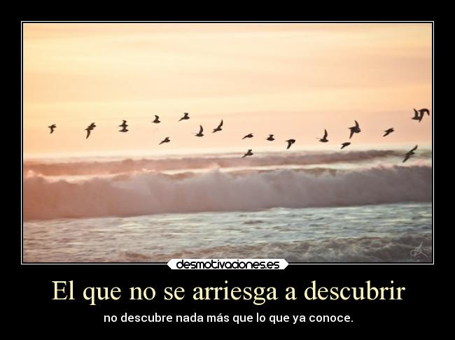 El que no se arriesga a descubrir -