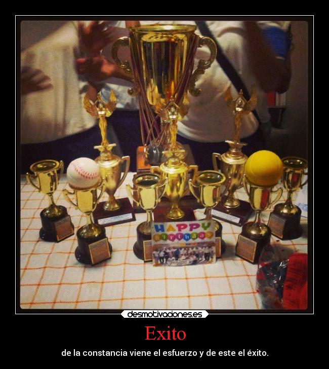 Exito - de la constancia viene el esfuerzo y de este el éxito.
