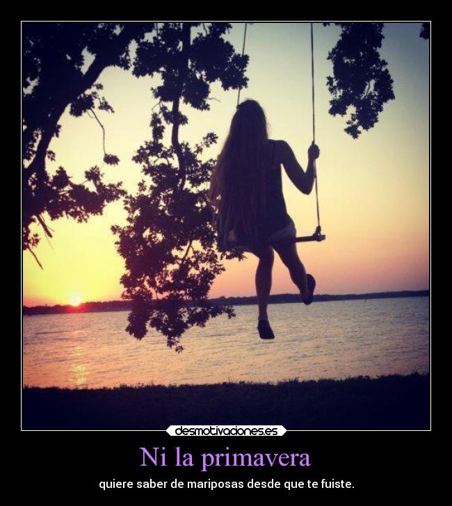 Ni la primavera - quiere saber de mariposas desde que te fuiste.