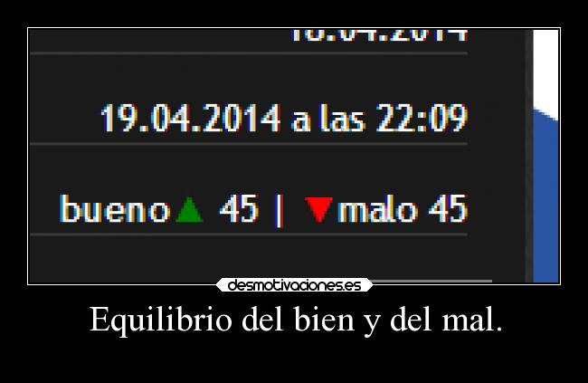 Equilibrio del bien y del mal. -