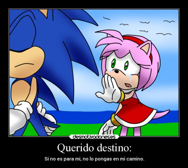 Querido destino: - Si no es para mi, no lo pongas en mi camino.