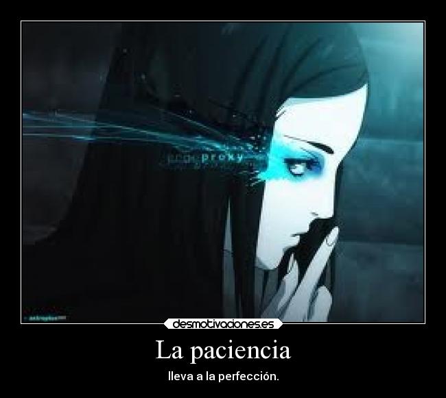 La paciencia - lleva a la perfección.